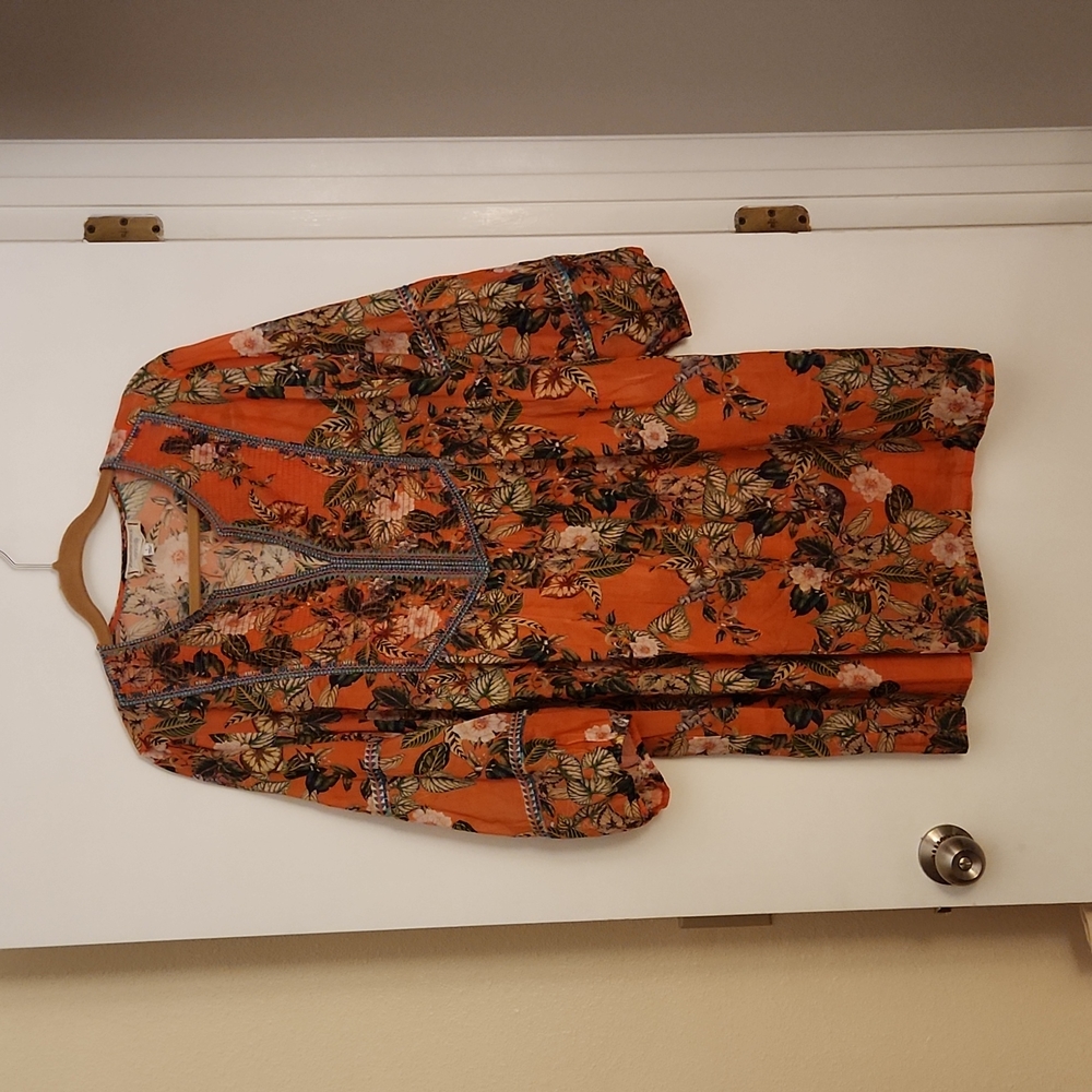 Johnny Was Workshop Embroidered Tunic Dress Size Large